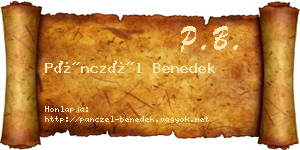 Pánczél Benedek névjegykártya