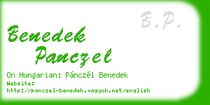 benedek panczel business card